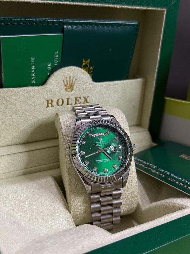 Rlx metallic green day-date