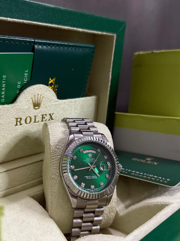 Rlx metallic green day-date