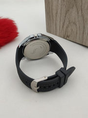 PP Stylish Watch Silicon Strap Silver Dial.