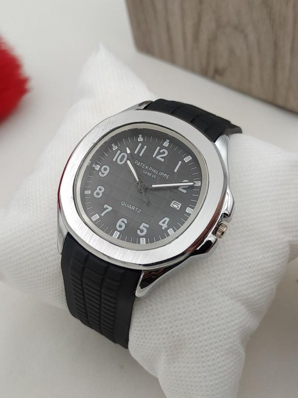 PP Stylish Watch Silicon Strap Silver Dial.