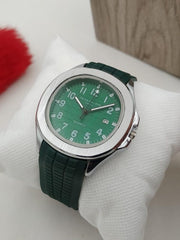 PP Stylish Watch Silicon Strap Silver Dial.